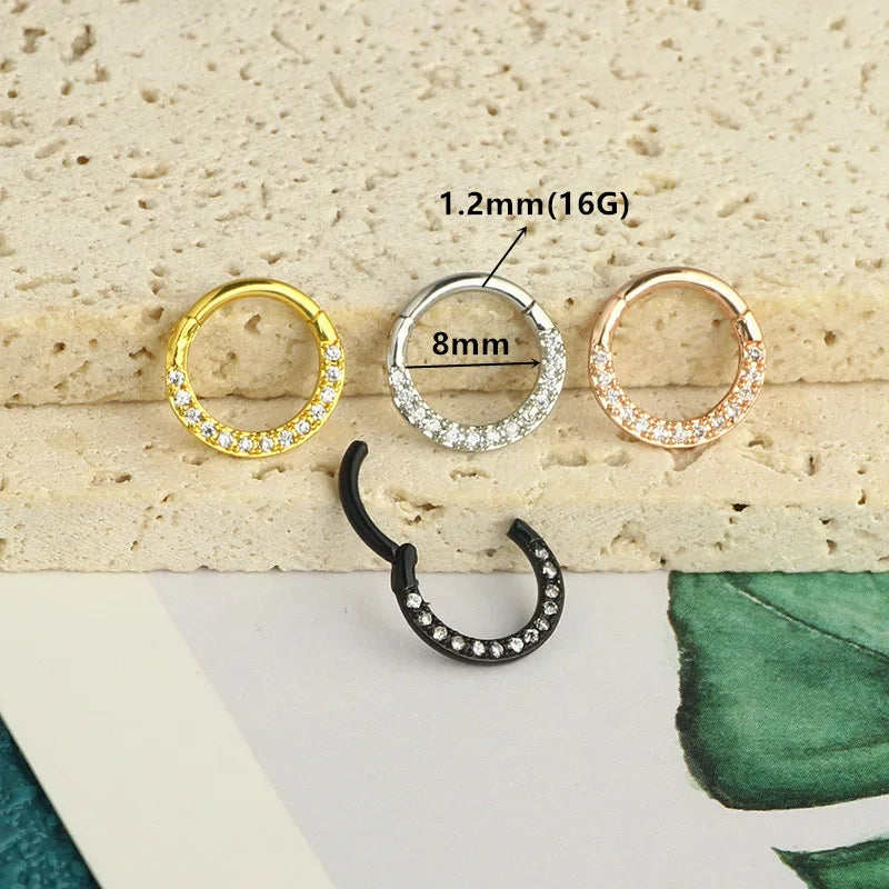 1PC Tragus Helix Piercing Earring For Women Zircon Cluster Star Cartilage Piercing Hoop Earring Ear Clip Stainless Steel Jewelry Viralgem Store