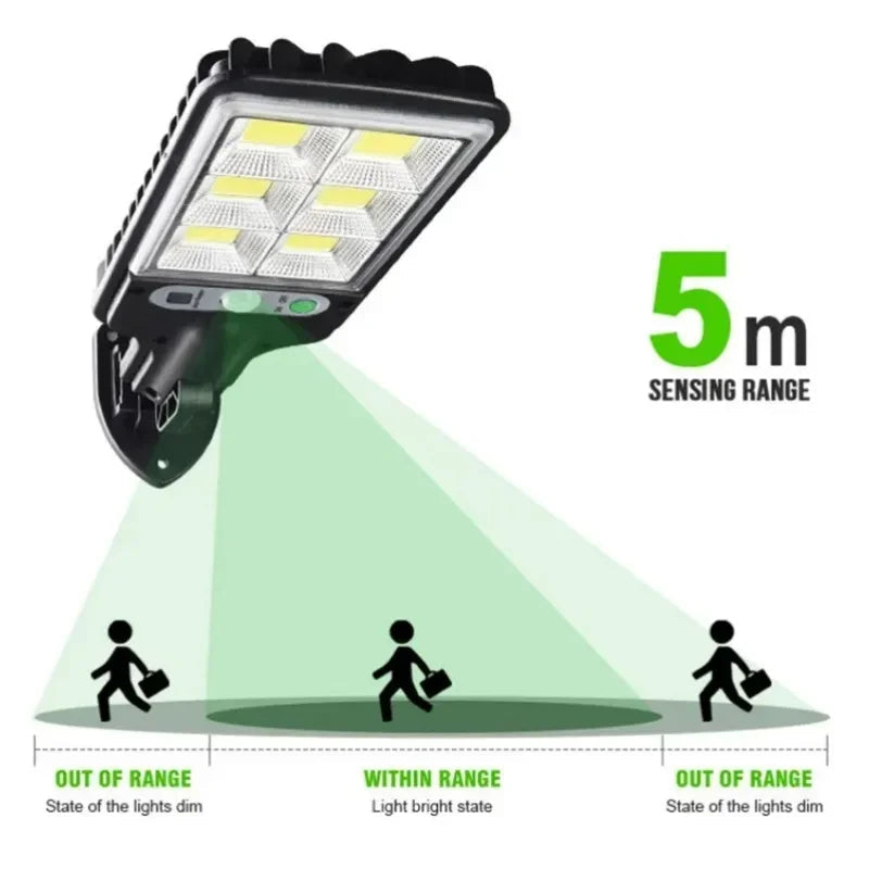 72/108COB Solar Lights Outdoor With 3 Mode Waterproof Motion Sensor Security Lighting LED Wall Street Lamp for Garden Patio Path Viralgem Store