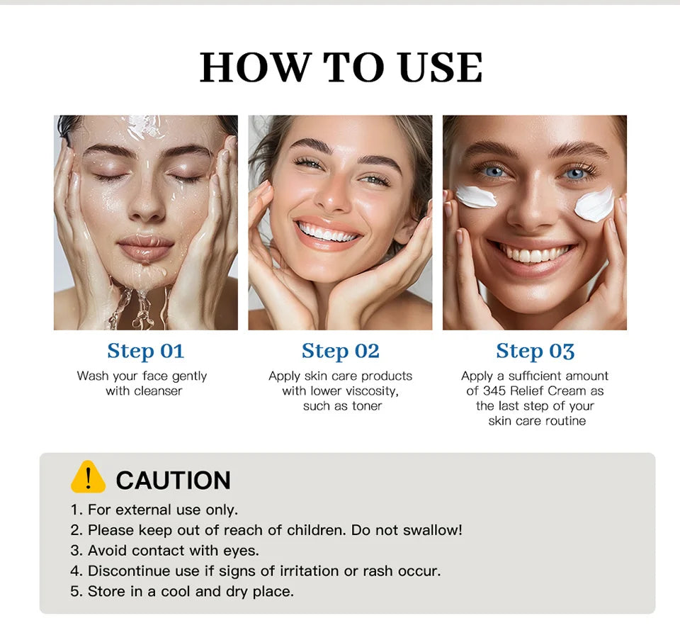 345 Relief Cream Address Blemishes Nourish Skin And Provide Moisturizing And Calming  Lifting Beauty Moisturizer Korean Product Viralgem Store