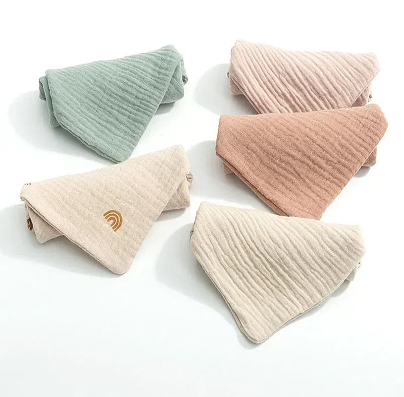 2/5pcs Baby Saliva Soft Absorbent Gauze Cotton Burp Cloth Kindergarten Handkerchief Newborn Washcloth Nursing Towel
