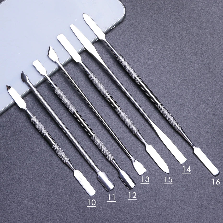 1pcs Double-ended Stainless Steel Nail Cuticle Pusher Tweezer For Dead Skin UV Gel Polish Remove Pedicure Manicure Tool LY01-16