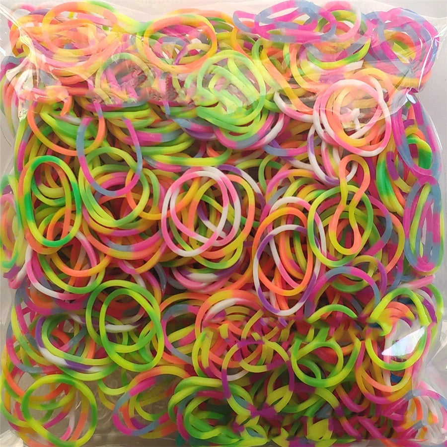 600 Rubber Loom Bands Girl Gift For Children Elastic Band For Weaving Lacing Bracelet Toy Gum Bracelets DIY Material Accessories
