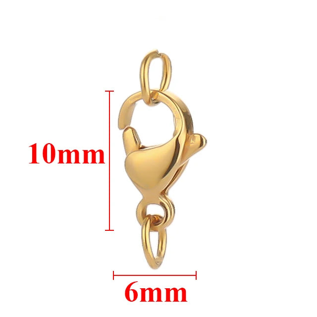 25Pcs Stainless Steel Lobster Clasps Jump Rings Hooks Connector Bracelet Necklace Chains DIY Jewelry Making Findings Supplies