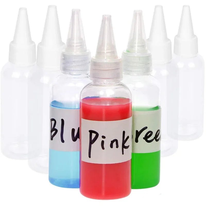 50Pcs 10ml/20ml/30ml/50ml/100ml Clear Plastic Dropper Bottles Applicator With Twist Top Cap For Hair Oils Lotion Makeup Liquid