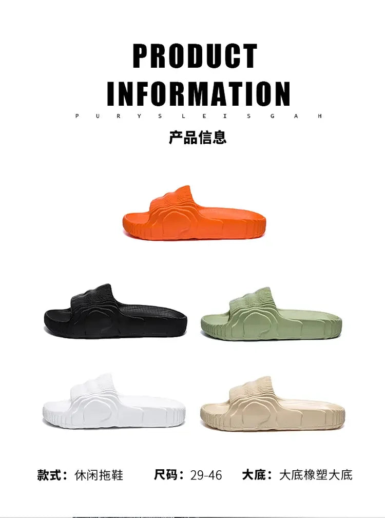 Summer EVA Slippers for Women Men Fashion Beach Sandals Soft Sole Platform Slides Outdoor Toe Open Shoes Unisex Size 29-46