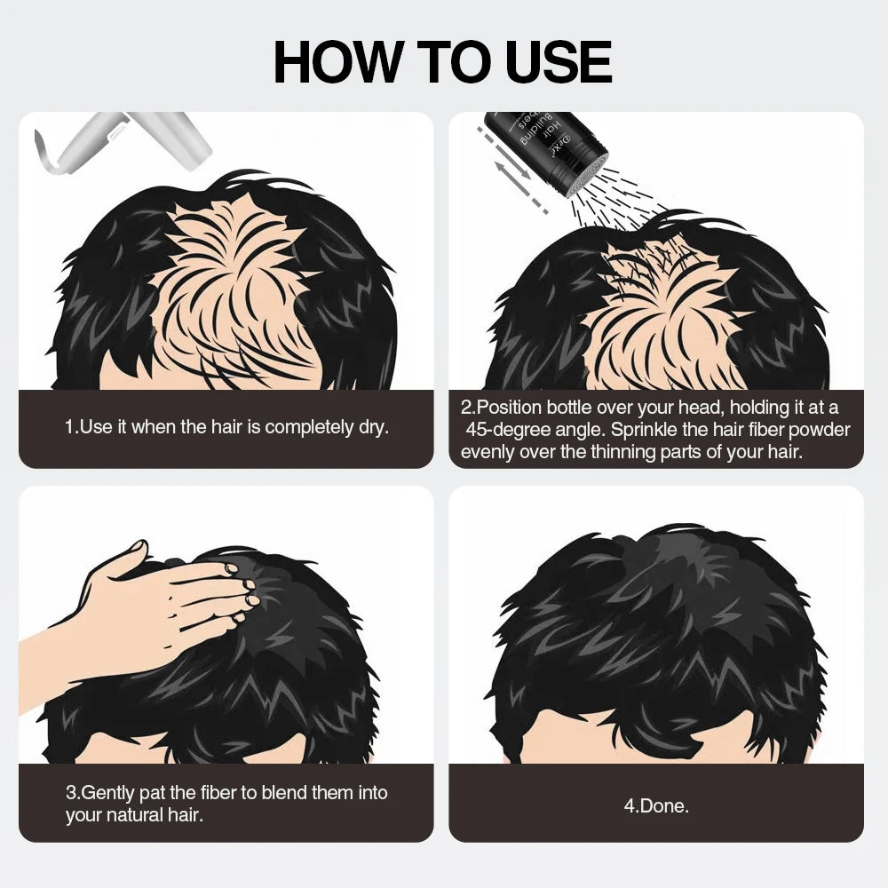 20g DEXE Hair Building Fibers Powder Black Natural Hair Care Sweat Resistant Hair Growth Thicken Product for Thinning Hair Scalp