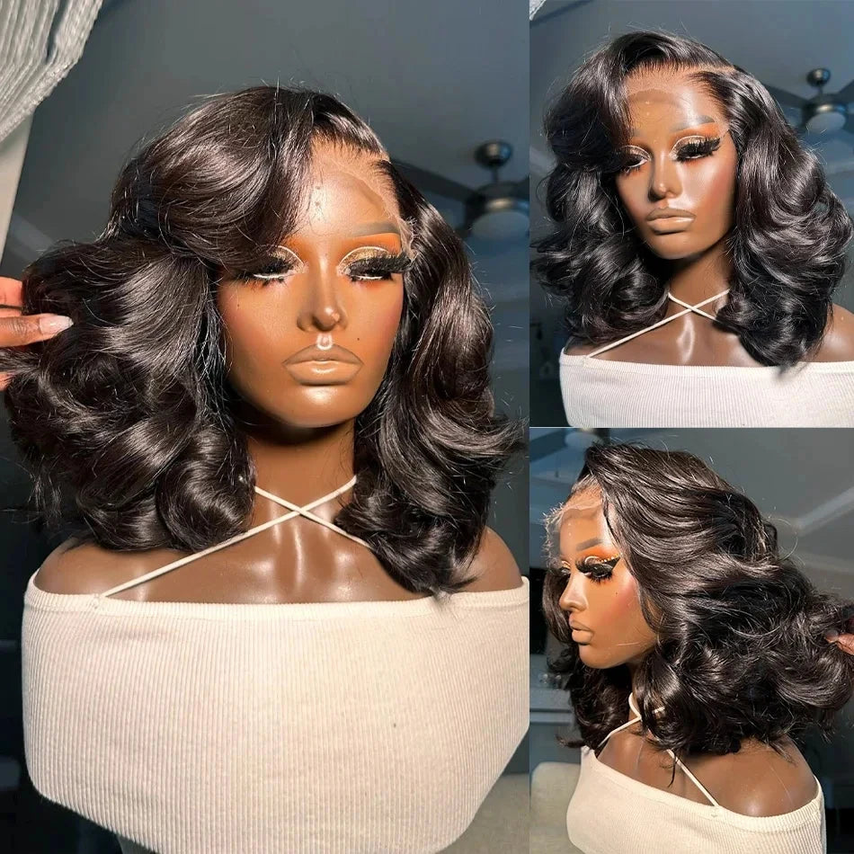 250 Density Short Bob Body Wave 13x4 13x6 Transparent Lace Front Human Hair Wigs Brazilian Lace Frontal Wig 5x5 Lace Closure Wig Viralgem Store