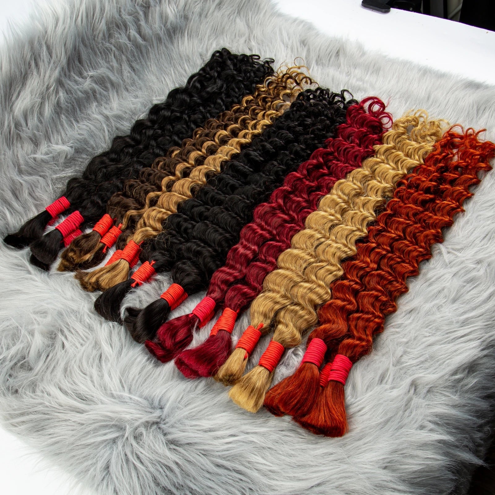 22Inch 100% Human Hair Bundle No Weft Deep Wave Curly Brazilian Virgin Hair for Boho Braid Burgundy 1 2 3 Bundles Hair for Women Viralgem Store