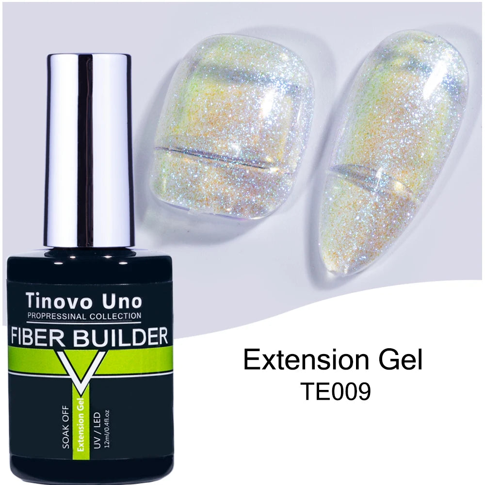 Tinovo Uno 41 Colors Builder Nail Gel in A Bottle Fiber Gel for Extensions Semi Permanent UV Building Poly Acrylic Nails Liquid