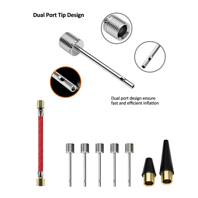 7/9pcs/set Flexible Hose Volleyball Football Basketball With Needle Hand Air Pump 8inch Durable Balloon Ball Inflator Portable Viralgem Store