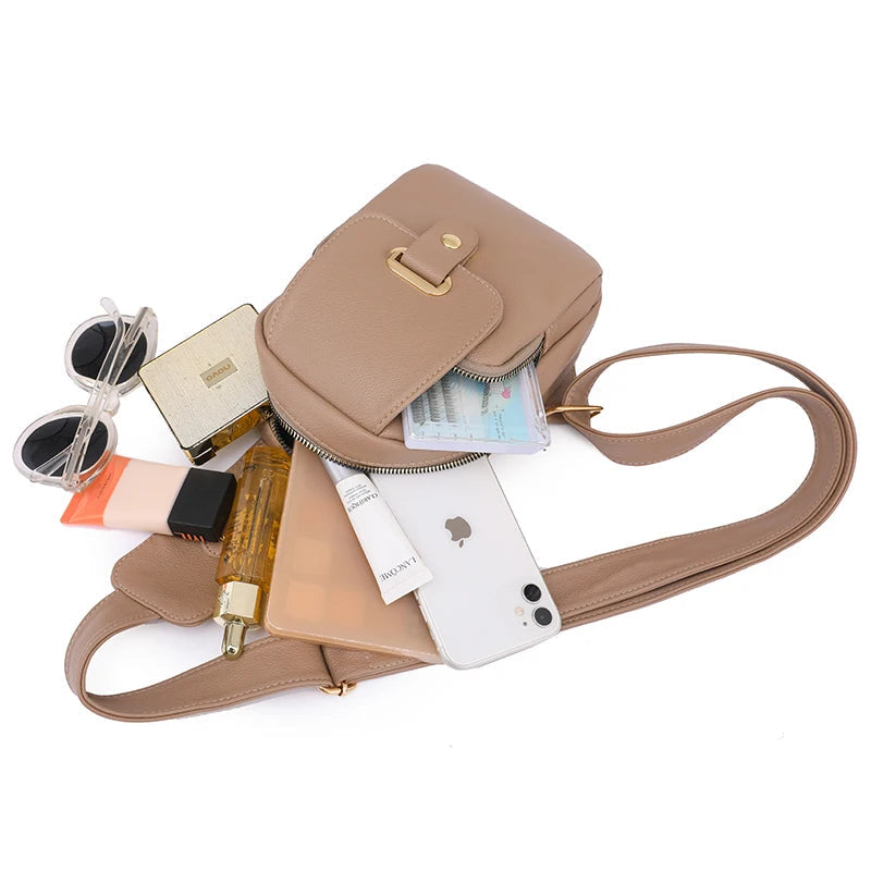 Women Bag Chest Bags Soft PU Leather New Trend Bags Female Crossbody Bag Shoulder Messenger Bags Multiple Pockets Pack Designer Viralgem Store