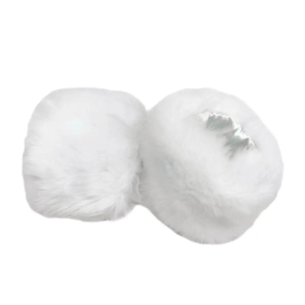 Women Fashion Winter Warm Faux Fur Elastic Wrist Slap On Cuffs Ladies Solid Color Arm Warmer Plush Wrist Protector Viralgem Store