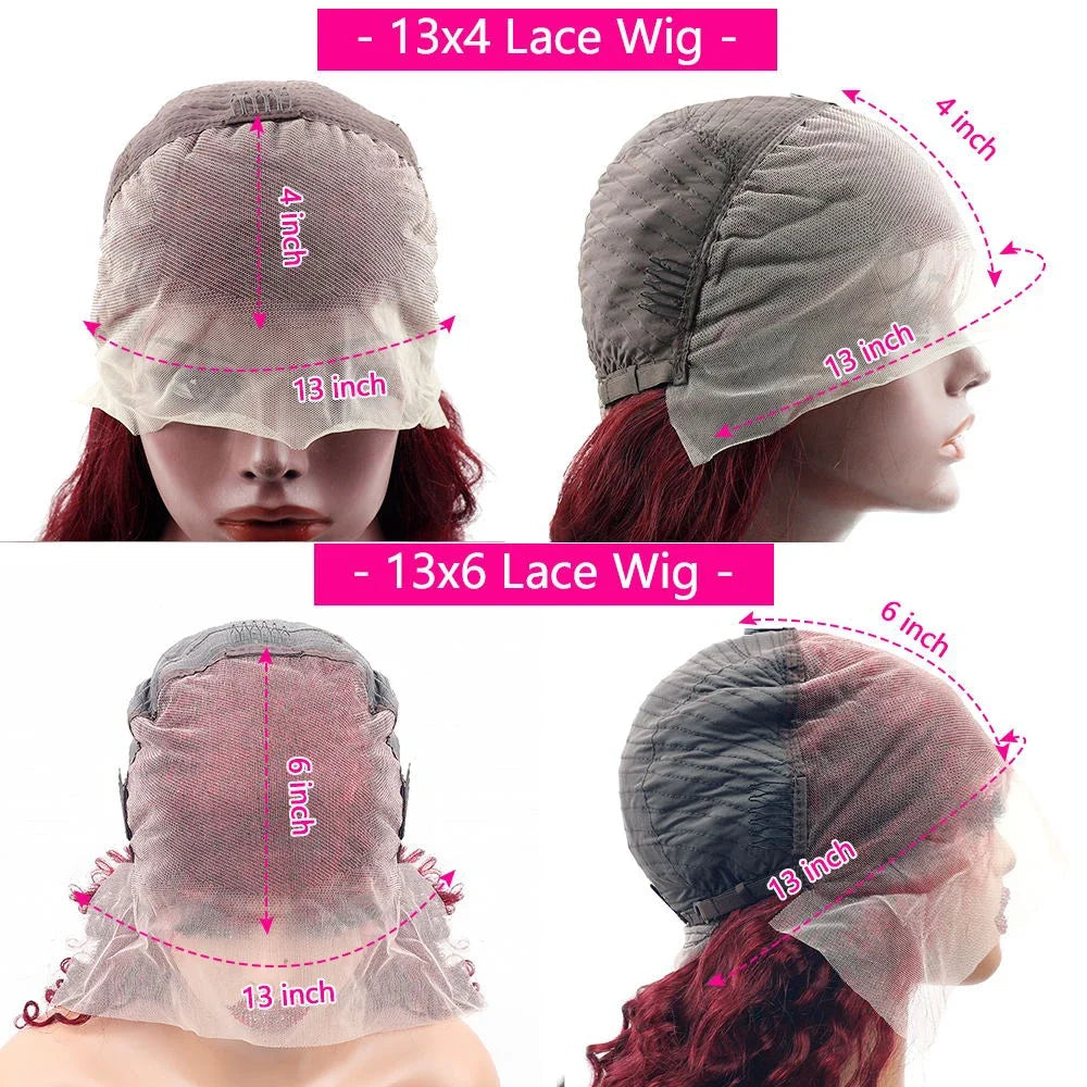 99J Colored Lace Front Human Hair Wigs Straight Burgundy 13x4 HD Transparent Full Lace Frontal Wig Red Glueless Wigs For Women Viralgem Store