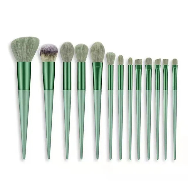 13/8PCS Makeup Brushes Pro Green Brush Set Powder Eyeshadow Blending Eyeliner Eyelash Eyebrow Make Up Beauty Cosmestic Brushes Viralgem Store