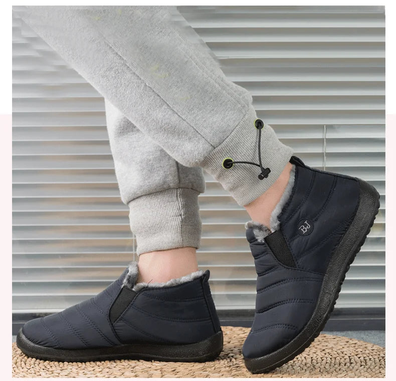 Winter Men Boots Waterproof Snow Boots Warm Fur Casual Men Shoes Antislip Ankel Boots Plush Cotton Shoes