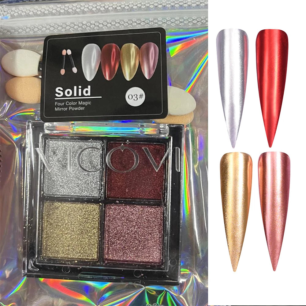 1 Box Mirror Glitter Powder Nail Decoration Metallic Chrome Nail Powder Set Y2K Rubbing Glitter Pigment Flakes Manicure Accessor