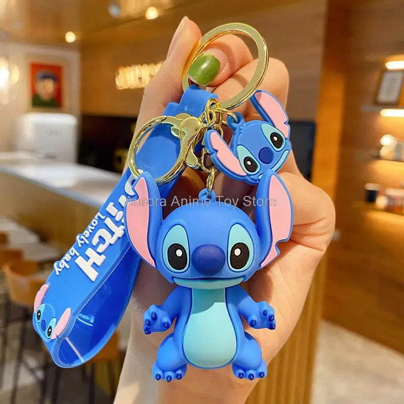 Wholesale Cartoon Anime Disney Keychain Mickey Mouse Minnie Lilo & Stitch New Keyring Key Chain Car Pendant Kids Toys Gifts