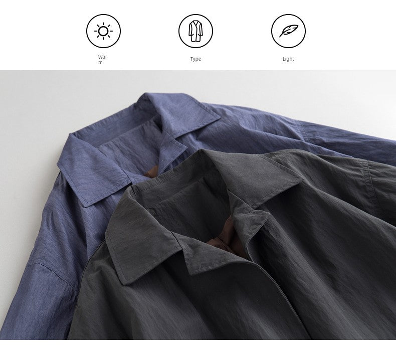 Spring & Fall Retro Removable Mid Length Long Length Outdoor Windbreaker Viralgem Store