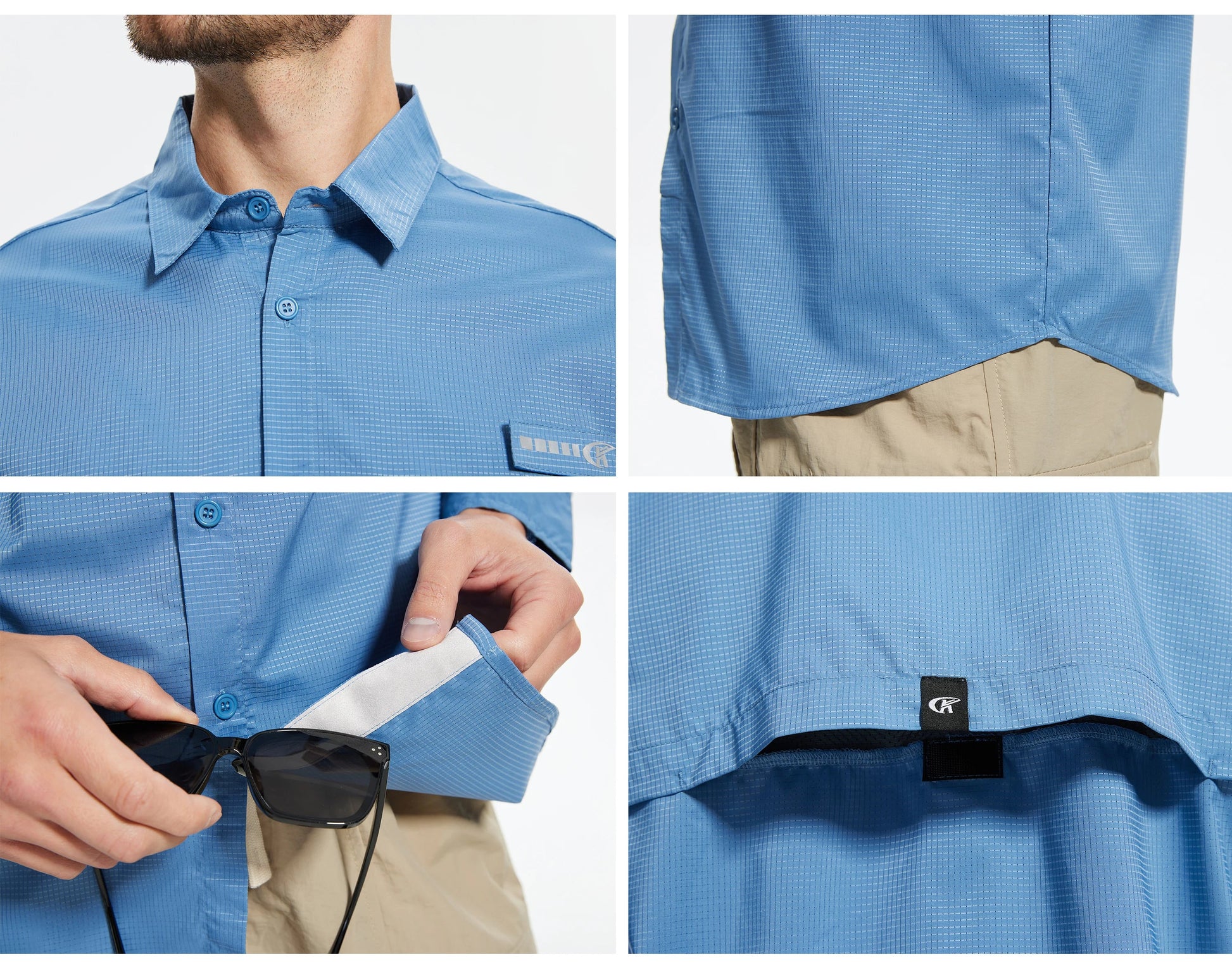 Summer Men's UPF 50+ Casual Long Sleeve Fishing Shirts, Lightweight Tactical Button Down Shirt with Breathable Back Mesh Viralgem Store