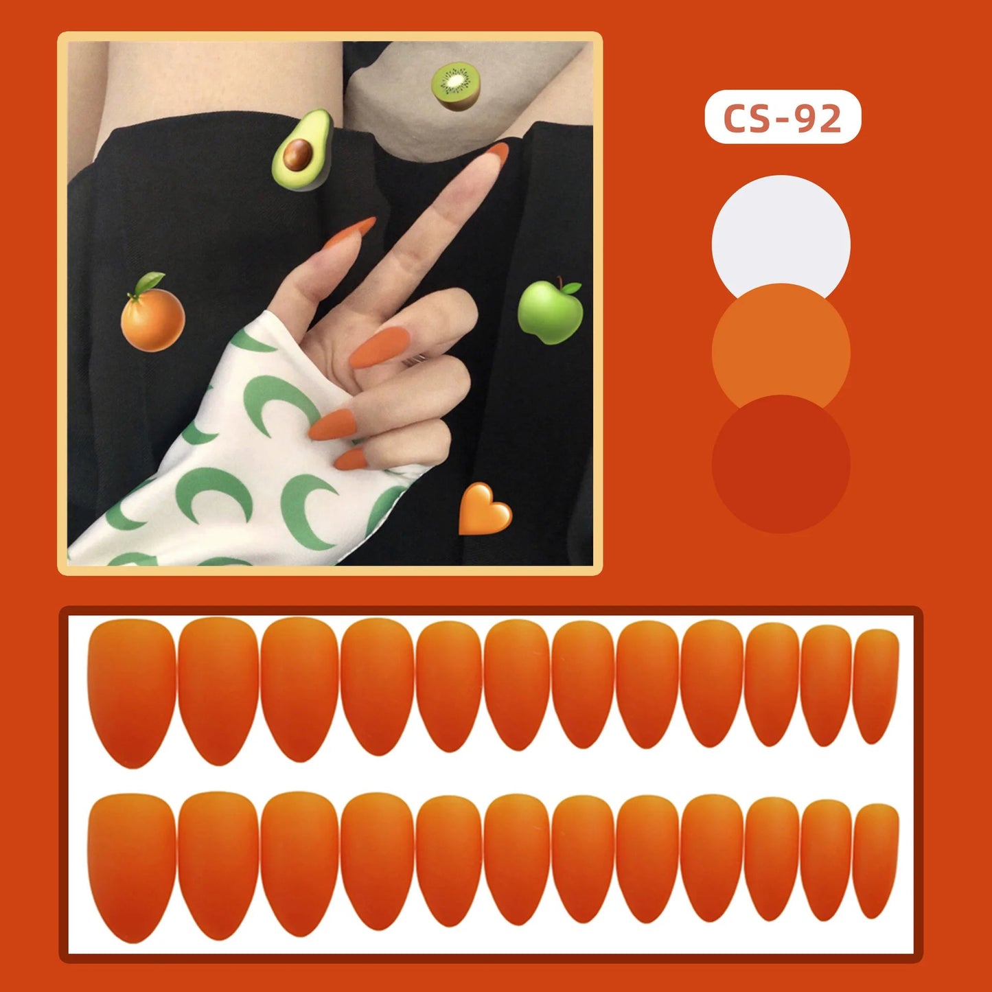 24p Artificial Acrylic Finished Sticky Nails Black Almond Nail Art Fake Nails Handmade Long Ballet Removable Press on Nail Tips Viralgem Store