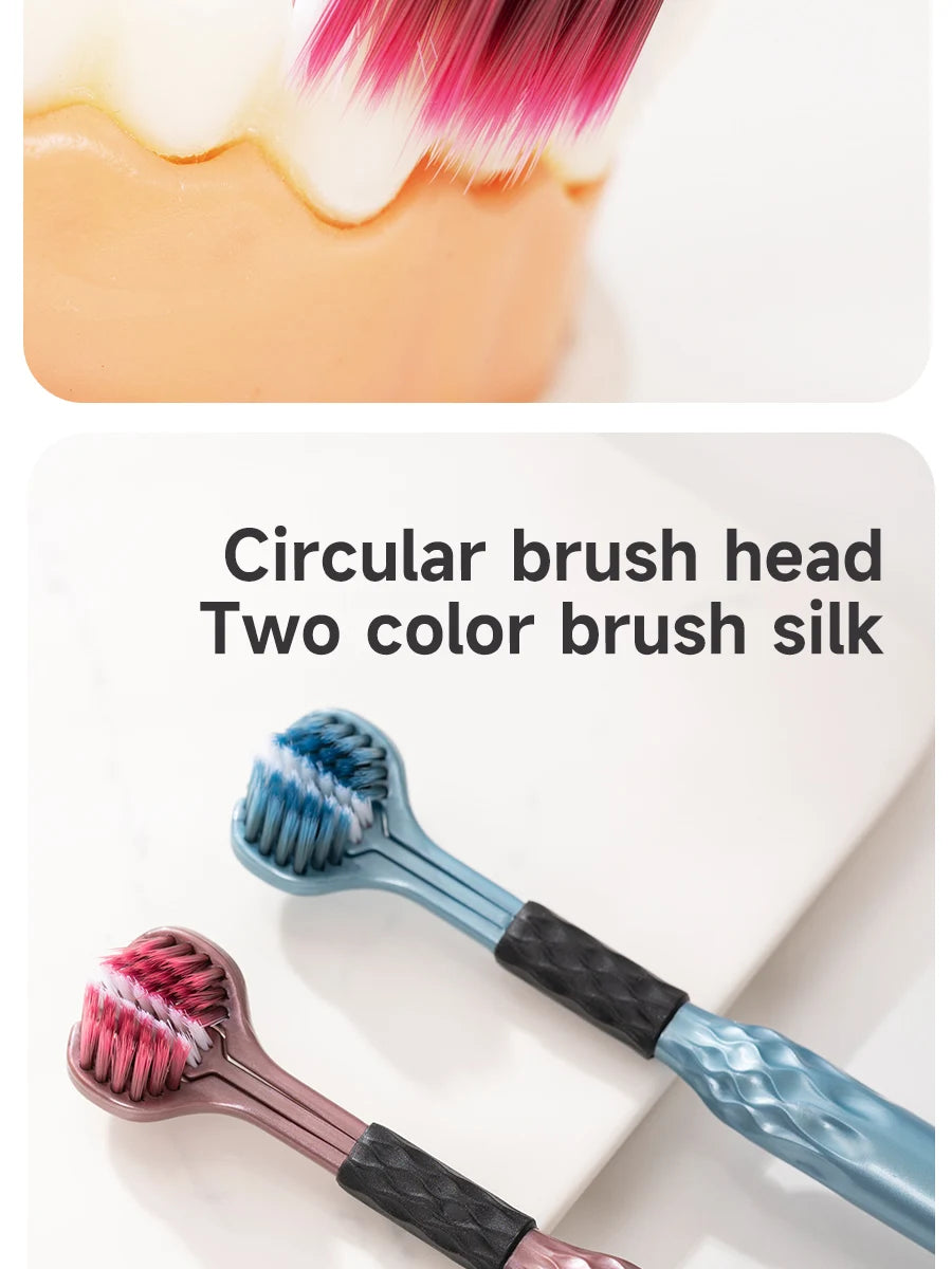 3-Sided Toothbrush for Comprehensive Cleaning | Ideal Angle Design | Raised Tongue Coating Brush | 2-Pack | Soft Bristles for Ge Viralgem Store