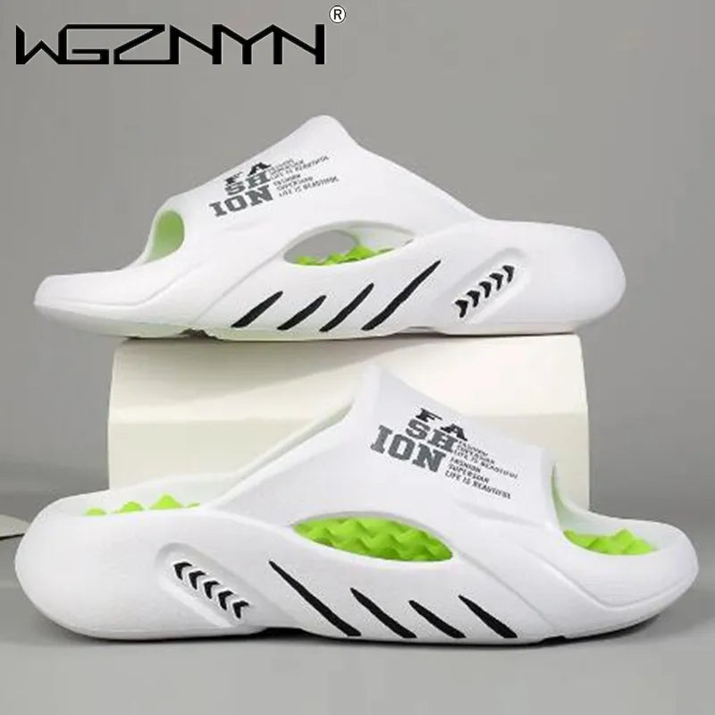 2023 NEW Men's Slippers Massage Slip-on Platform Slippers for Men Fashion Outdoor Beach Anti-slip Flip-Flops Man's Sandals 38-45