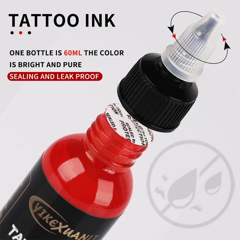 60ml red/black Tattoo Ink Pigment with box Body Art Tattoo Kits Professional Beauty Paints Makeup Tattoo Supplies Semi-permanent Viralgem Store
