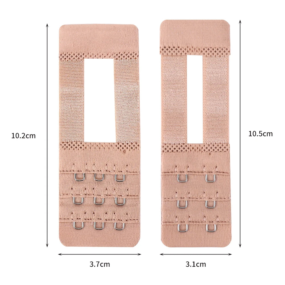 3Pcs Bra Extension Strap Extenders for Women Adjustable Belt Buckle Elastic 3 Row Hook Lengthen Expander Intimate Accessories Viralgem Store
