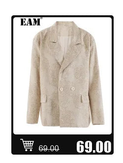 [EAM] Women Black Hollow Out Big Size Midi Shirt Dress New Lapel Long Sleeve Loose Fit Fashion Tide Spring Autumn 2024 1DF6037 Viralgem Store