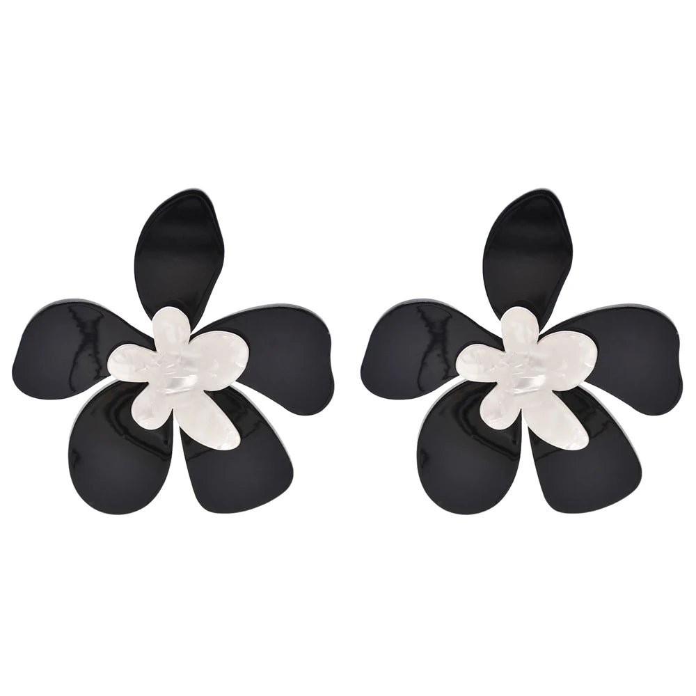 Acrylic Fashion Big Flower Pendant Earrings Double Layer Flowers Women's Earrings for Women 2023 New Party Jewelry Gifts