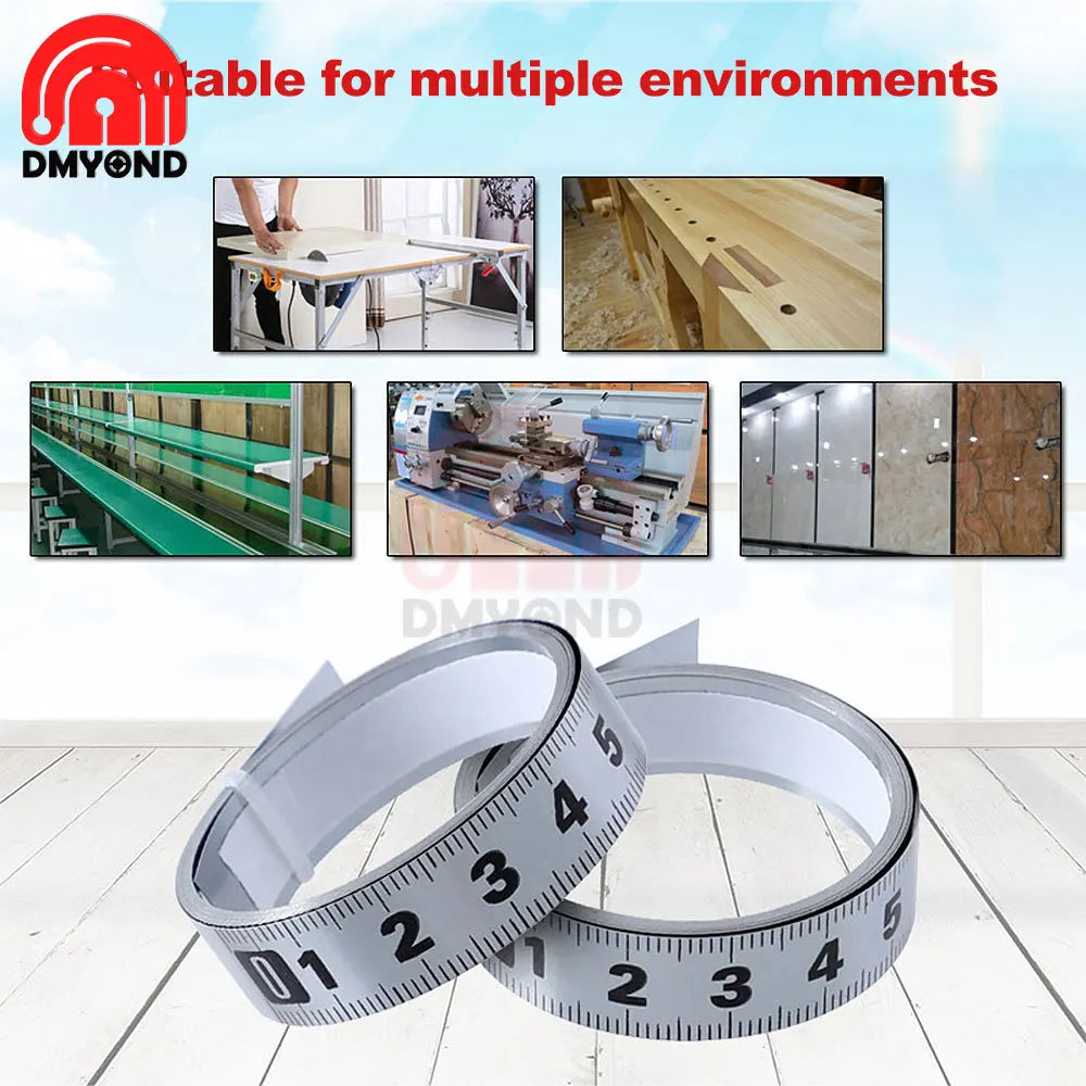 Sticky Ruler Scale With Glue Sticker Woodworking Guide Rail Self-Adhesive International Standard Scale Tape Measure Flat Ruler