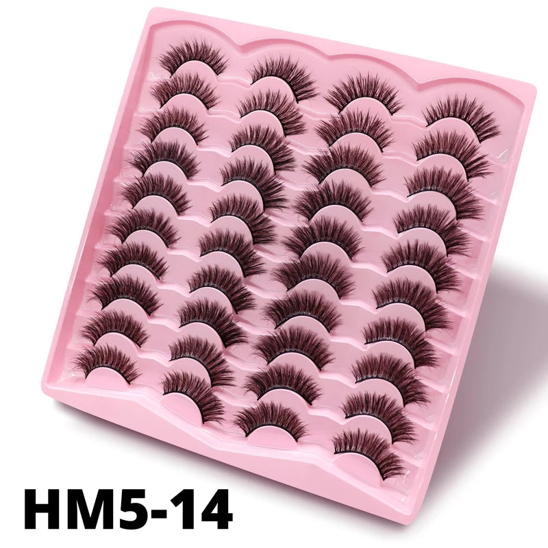 2 Style 20 Pairs Eyelash 3D Natural Mink False Eyelashes Makeup Fake Eye Lashes Faux Cilios Make Up Beauty Tools Wholesale