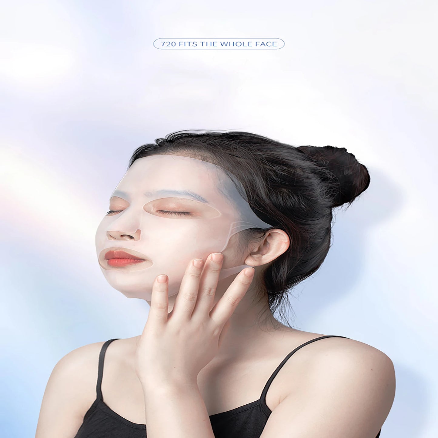 1pcs Silicone Face Mask Holder Silicone Moisturizing Facial Mask Cover Transparent Packaging Sheet Masks Beauty Face Tool