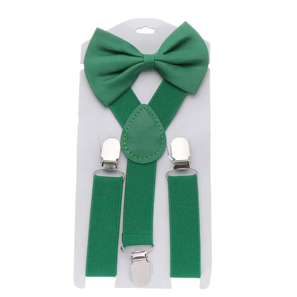 1 Pcs Elastic Suspenders with Tie New Fashion Suspenders Children Boys Girls with Bow Tie Adjustable Straps Accessories for Kids