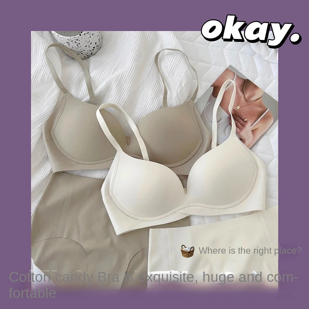 UBAU High-quality lingerie With Beautiful Back, Women's Small Breasts, Sagging-proof, Seamless And Rims-Free Bra