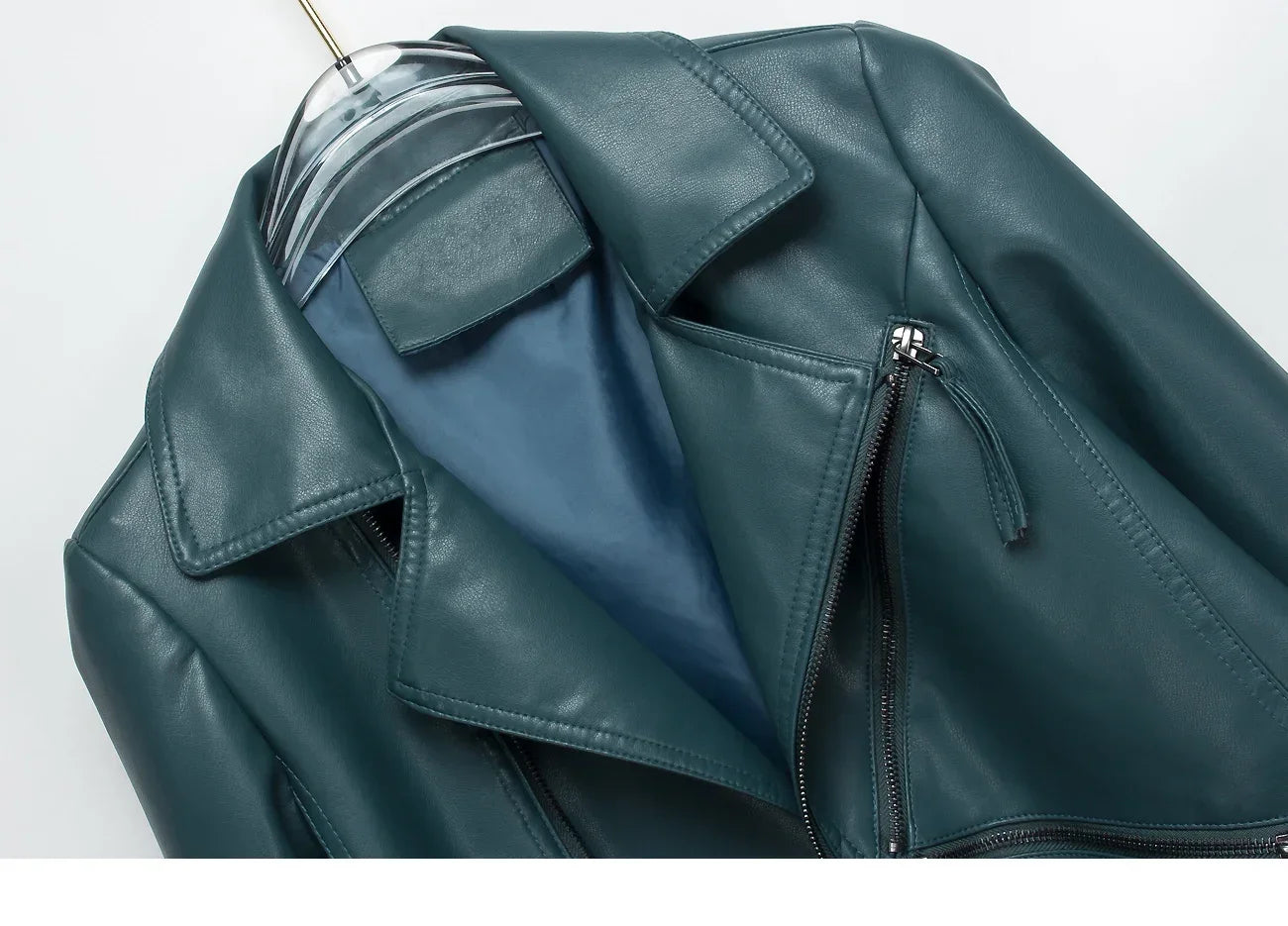 Spring Autumn Vintage Faux Leather Jacket Women Brown Moto Biker  Leather Coats Casual Street Wear Zipper PU Basic Outwear