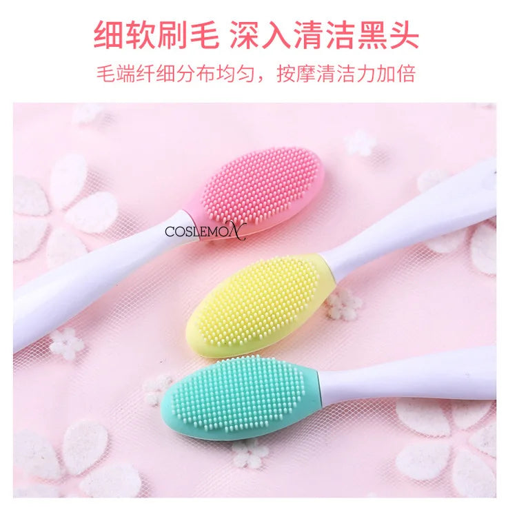 1/3pcs Silicone Cleansing Brush Beauty Skin Care Wash Face Blackhead Removal Scrub Soft Deep Cleaning Exfoliator Cleanser Tool