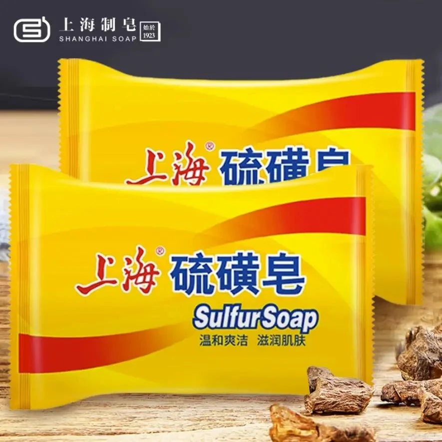 5PCS Shanghai Sulfur soap Bath soap Clean wash hands and face clean unisex soap behind the skin face deep clean Viralgem Store