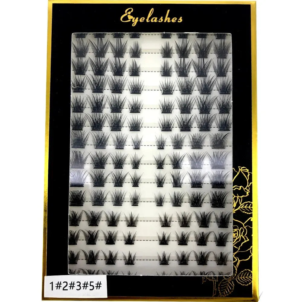 14rows Individual 3D Fluffy False Eyelashes Single Cluster Eyelash Extension Segmented Natural Mink Fox Eye Effect Makeup Lashes