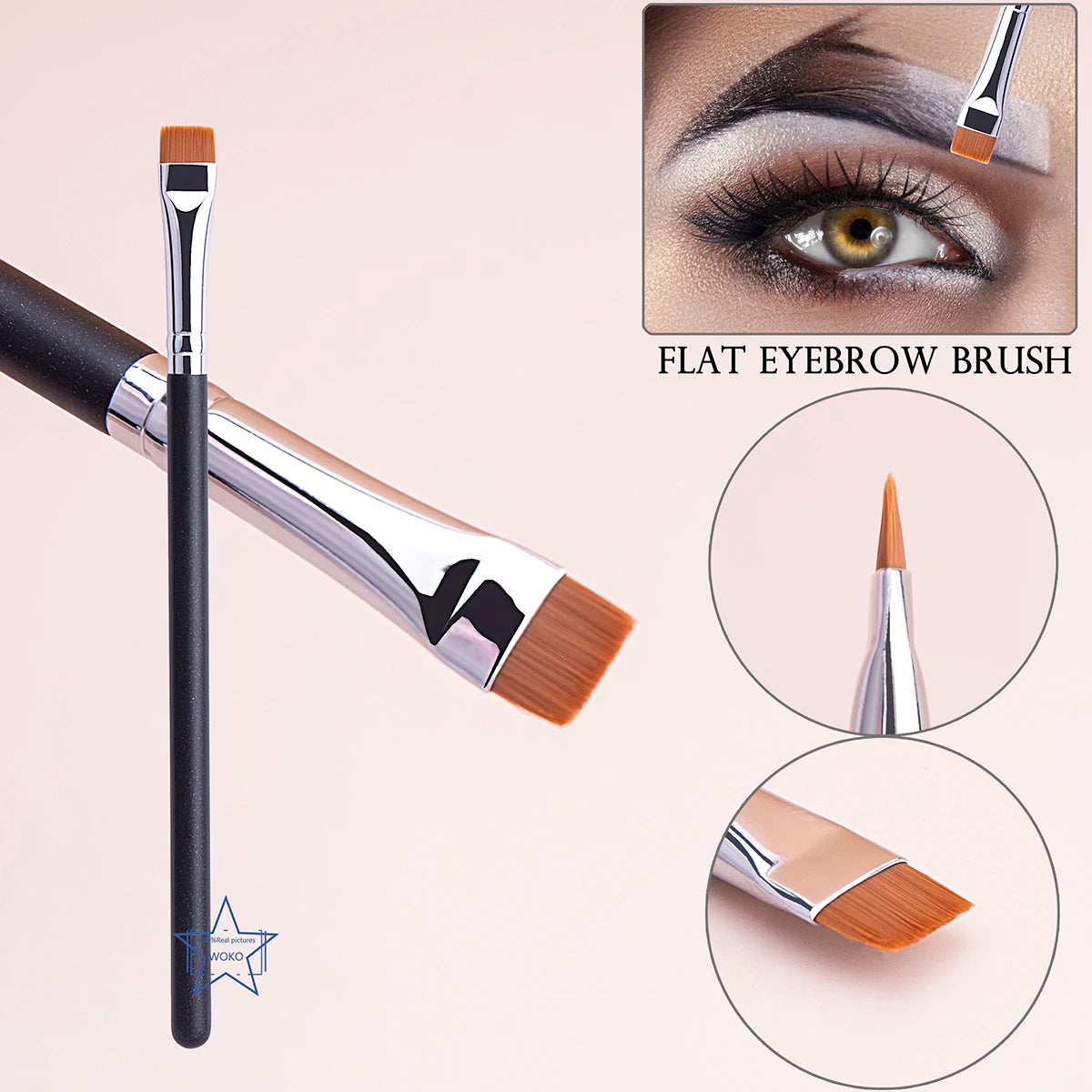 212 Flat Eyebrow Brush Ultrathin Eyebrow Makeup Brushes Flat Eyeliner Brush Thin Eye Liner Brow Contour Beauty Brush Tool