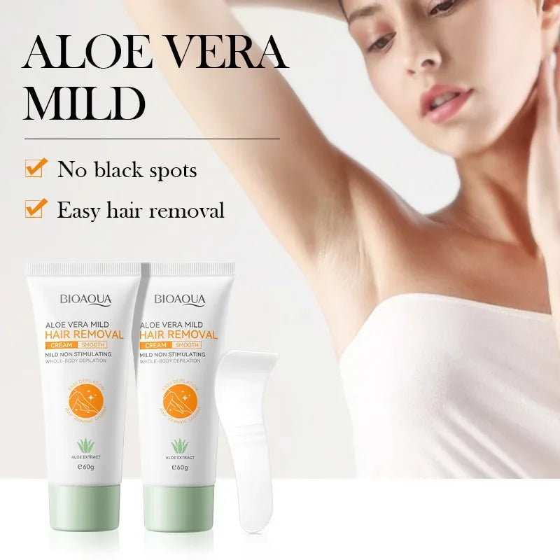 Aloe Vera Fast Hair Removal Cream 60g Painless Underarm Body Face Private Areas Hairs Remove Depilatory Wax Women Men Skin Care Viralgem Store