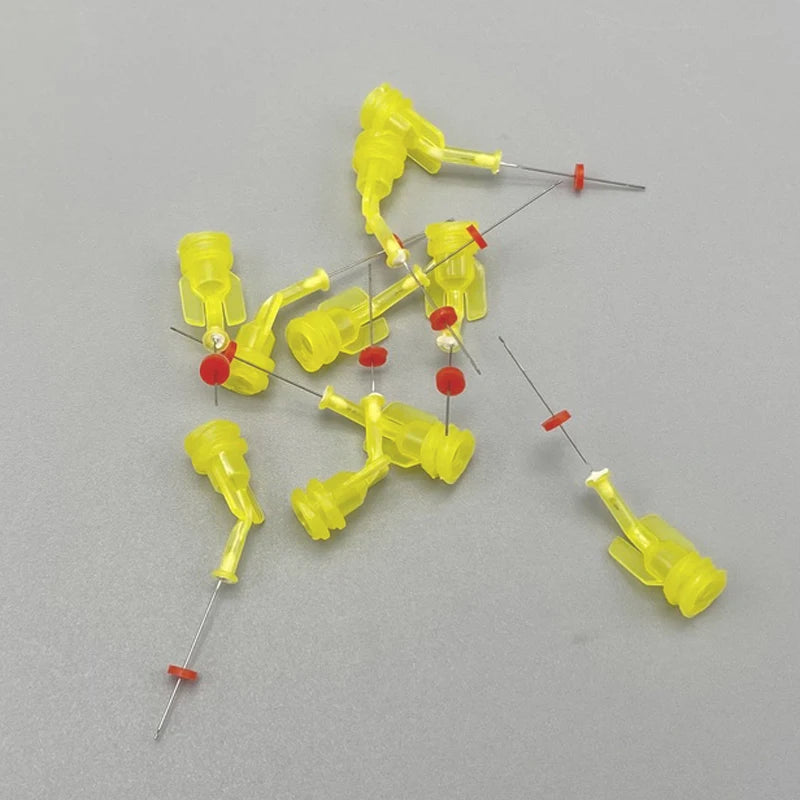 50Pcs Dental Endodontic Endo Irrigation Needle Tip Syringe Irrigator Disposable Root Canal Syringe Tips 30GA Double Side Hole