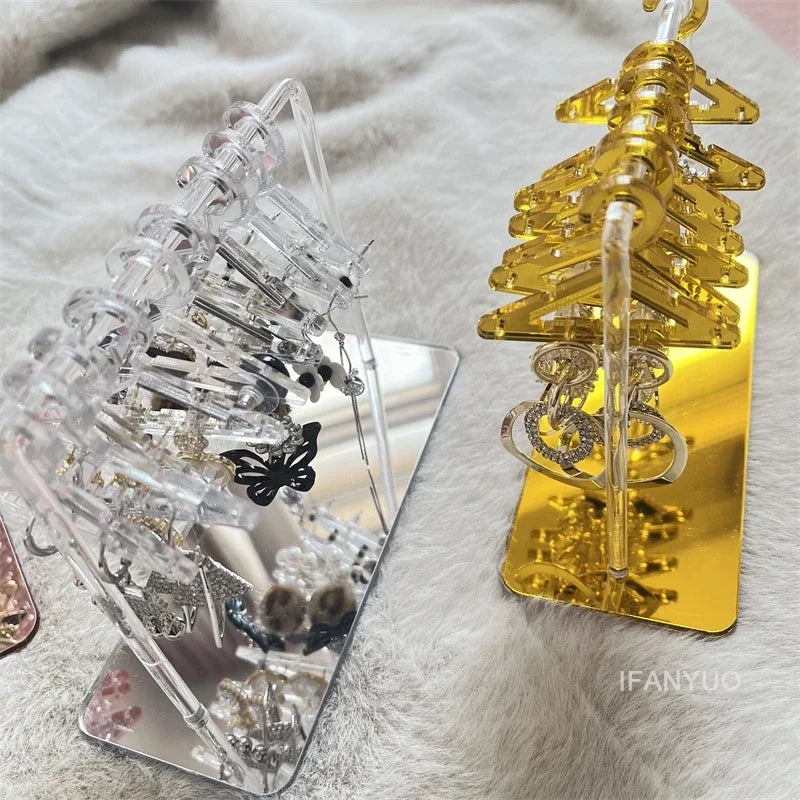 8pcs Hangers Earring Jewelry Hanger Display Stand Acrylic Organizer Creative Coat Hanger Shape Tabletop Ear Stud Jewelry Storage Viralgem Store