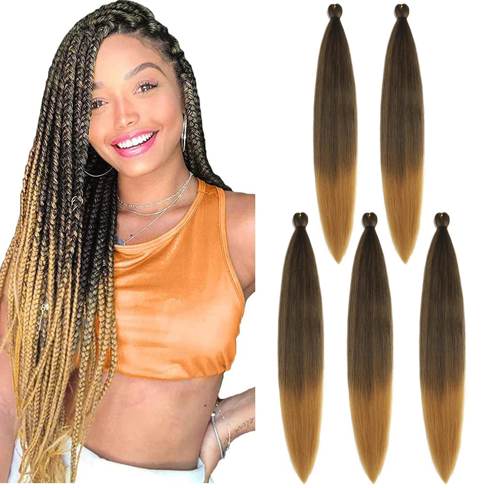 1/3/5 Packs/Lot 26 Inch Pre-stretched Braiding Hair Ombre Braiding Hair Hot Water Setting Synthetic Braiding Hair Extensions