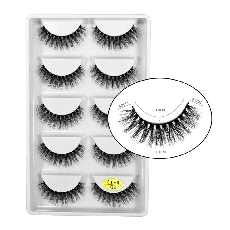 5 Pairs 3D Mink False Eyelashes h13, Soft Eyelash Extension Natural Eyelashes makeup Lashes Wholesale G800, G806 Viralgem Store