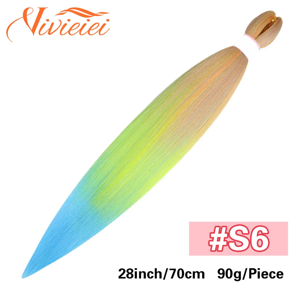 Synthetic Jumbo Braids Hair Extensions 28 Inch Braiding Hair Pre Stretched Orange Green White Blue Red Pink Purple Braids Viralgem Store