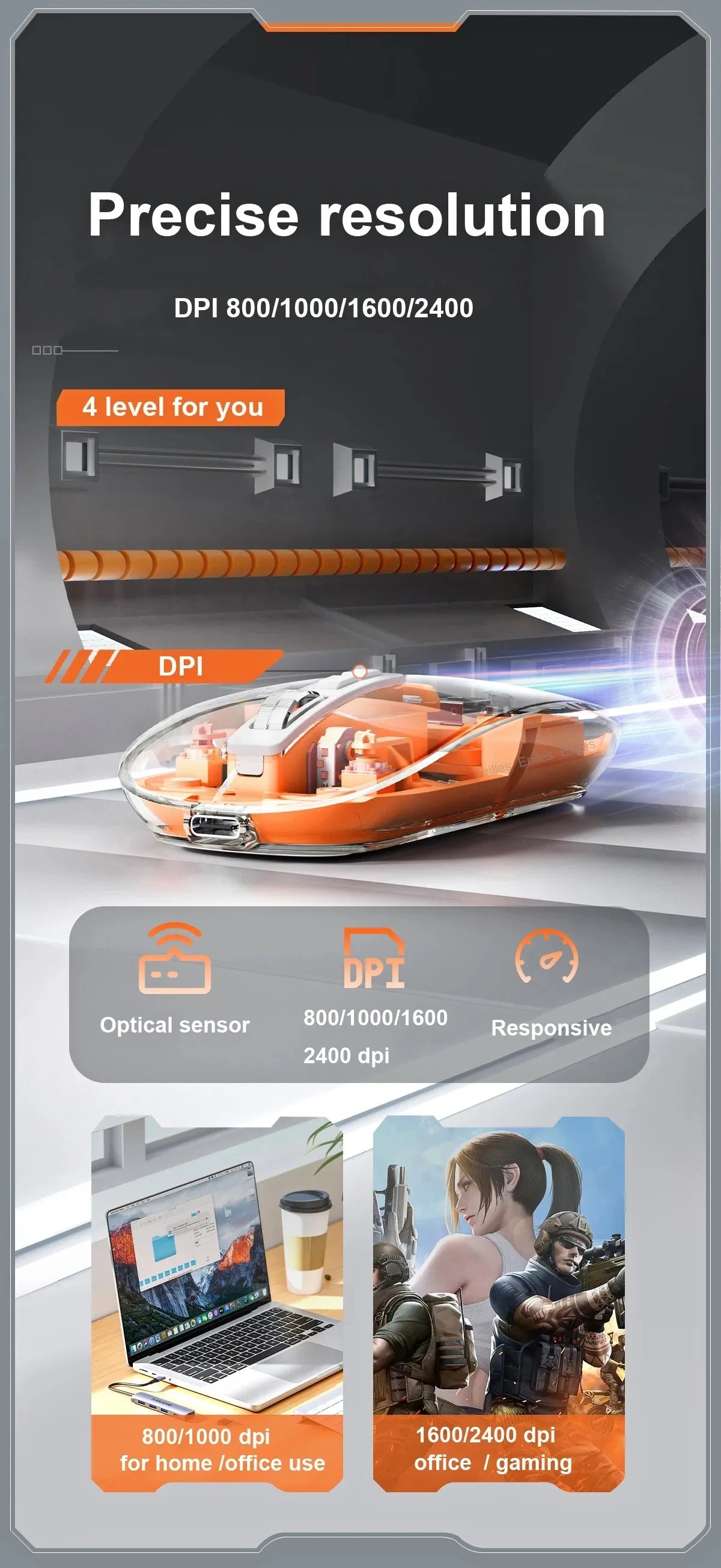 Transparent Magnetic Triple Mode Bluetooth compatible 2.4G Wireless Mouse One-Click Desktop Type-C Rechargeable Silent Mice Mute Viralgem Store