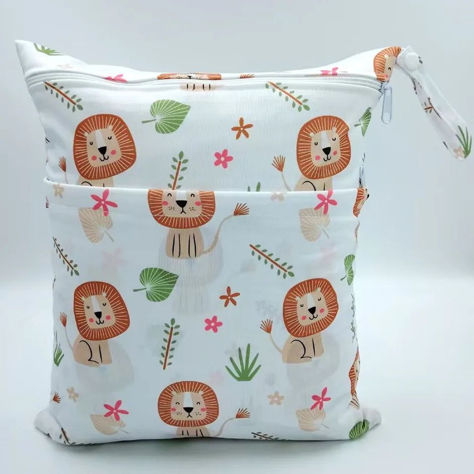 [Sigzagor] Wet Dry Bag With Two Zippered Baby Diaper Nappy Waterproof Reusable Washable Viralgem Store