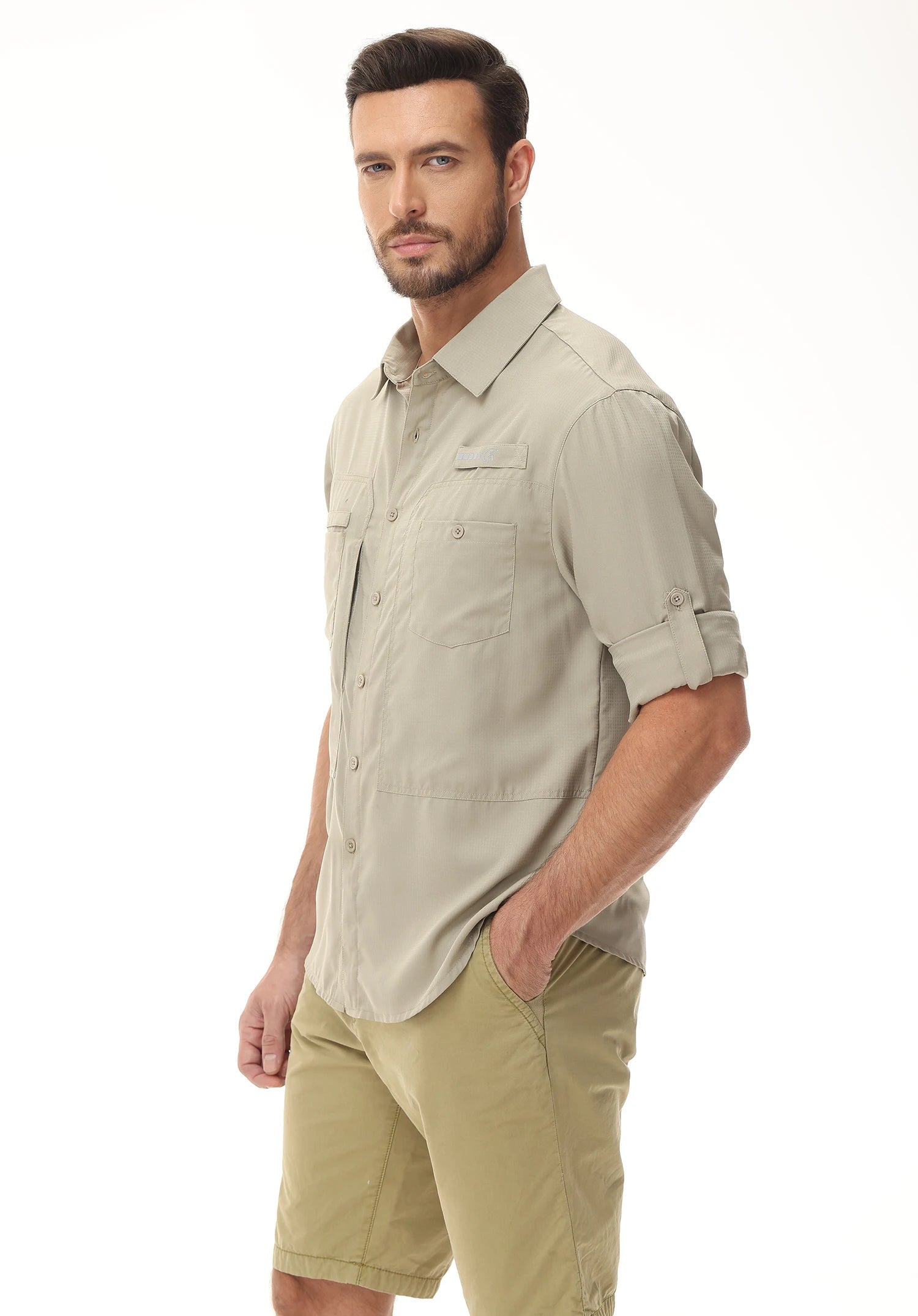 Summer Men's UPF 50+ Casual Long Sleeve Fishing Shirts, Lightweight Tactical Button Down Shirt with Breathable Back Mesh Viralgem Store