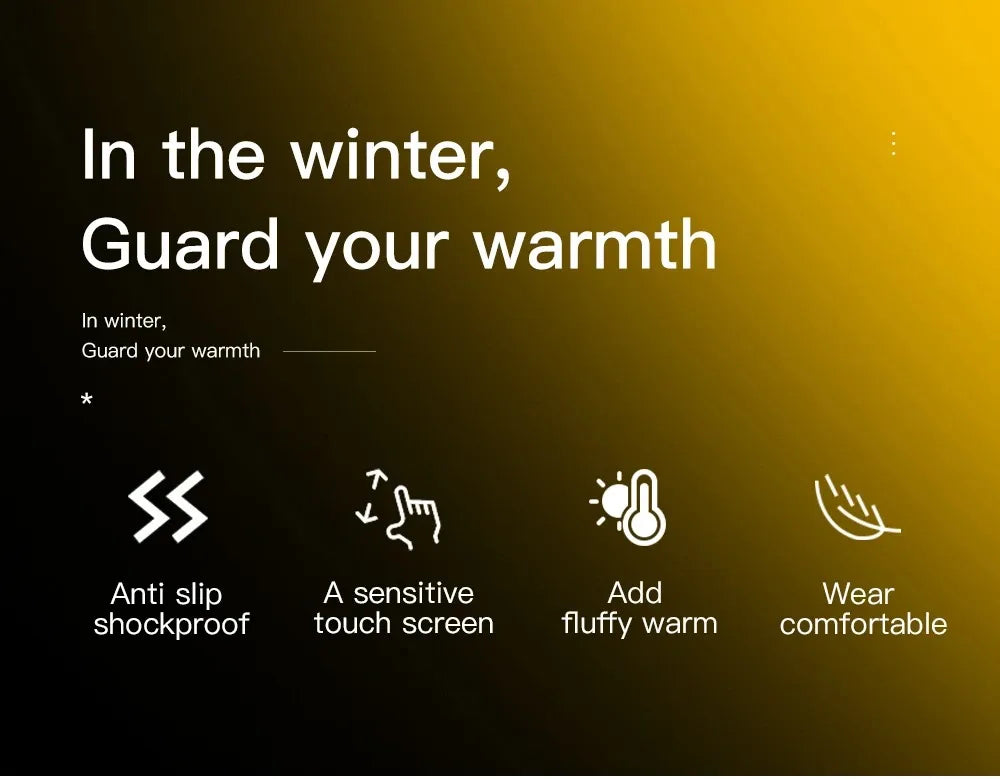 Winter Outdoor Cycling Gloves for Men and Women Touchscreen Windproof Warm Sport Splashproof Silicone Non-slip Motorcycle Gloves